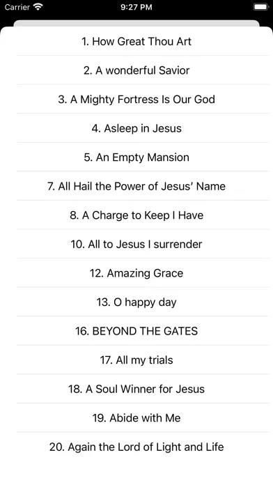 Capturas de tela do Church of Christ Hymns