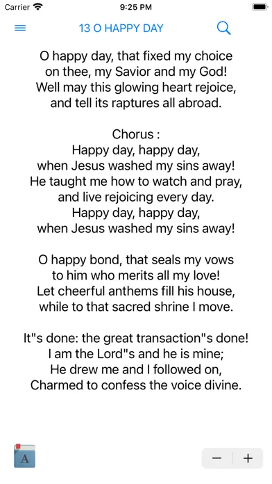 Capturas de tela do Church of Christ Hymns