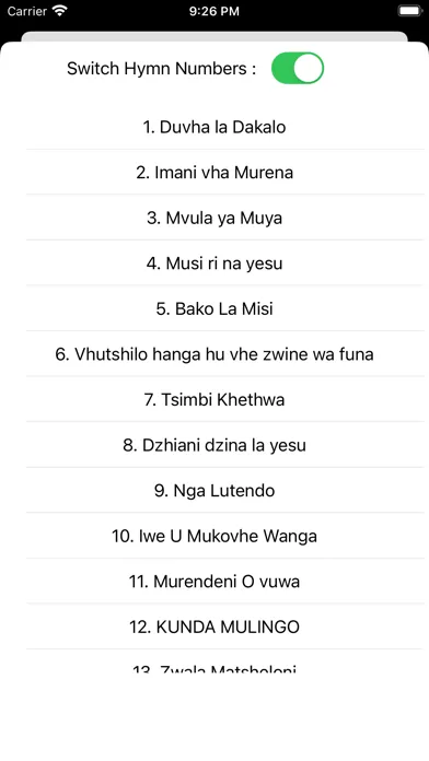 Capturas de tela do Church of Christ Hymns
