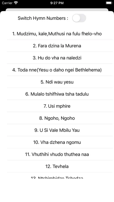 Capturas de tela do Church of Christ Hymns