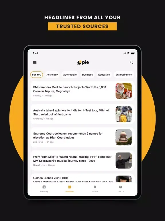 Screenshot di Pie - Slice of News iPad 