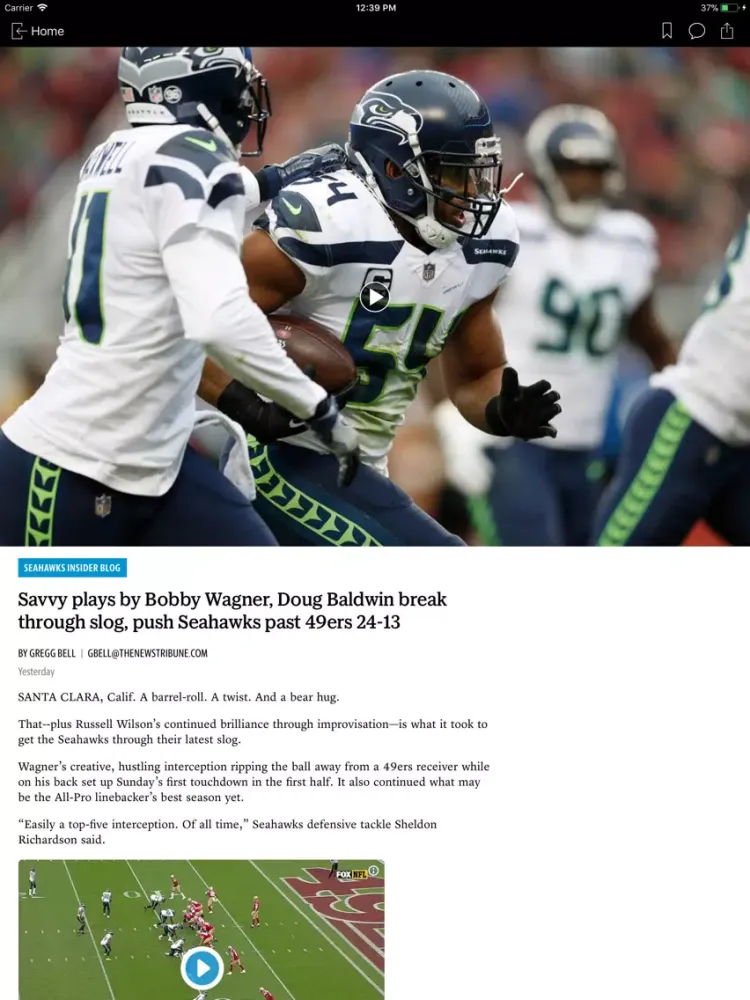 Seahawks Insider iPad 應用截圖