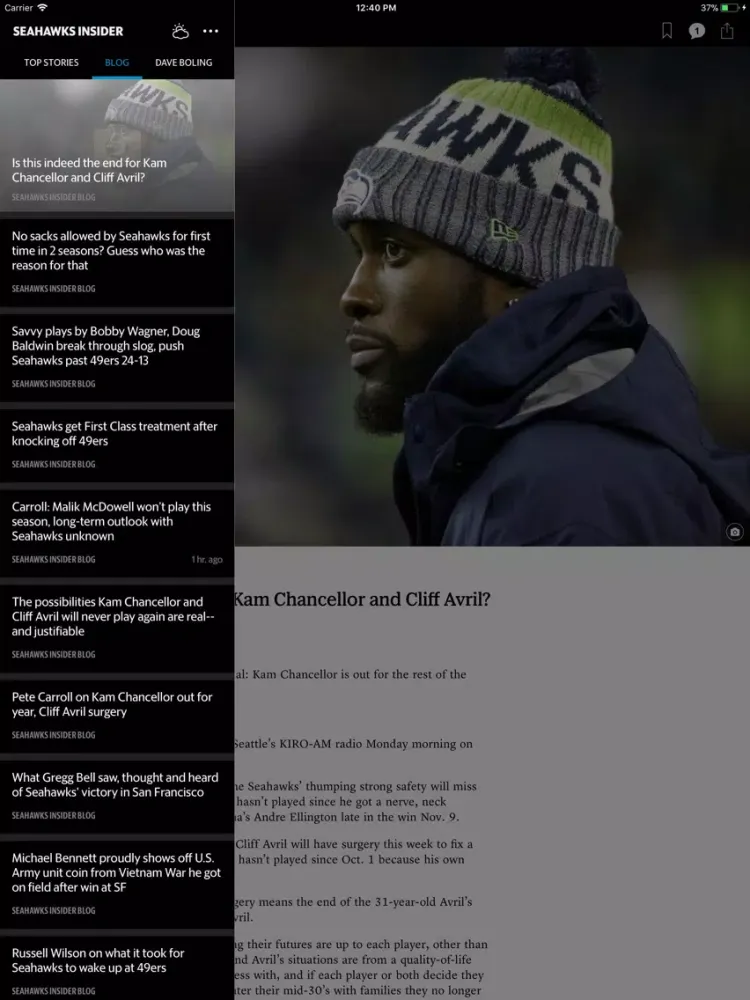Seahawks Insider iPad 應用截圖