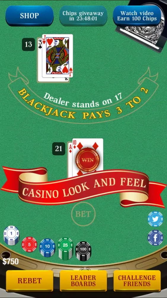 AJ Blackjack Screenshots