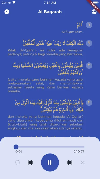 Capturas de tela do Quran Murottal