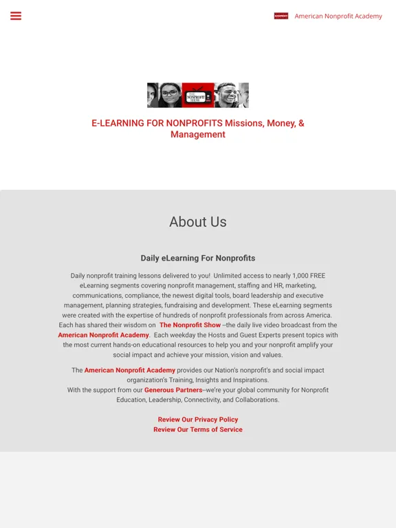 Capturas de pantalla de The Nonprofit Show eLearning iPad 