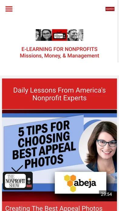 Capturas de pantalla de The Nonprofit Show eLearning
