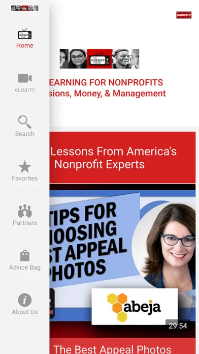 Capturas de pantalla de The Nonprofit Show eLearning