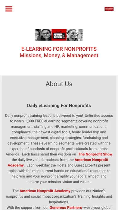 Capturas de pantalla de The Nonprofit Show eLearning
