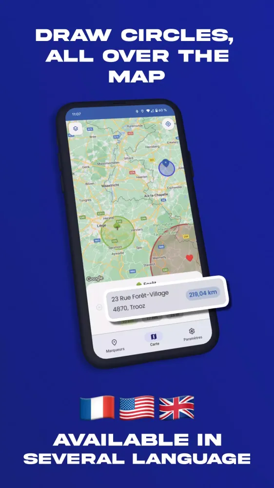 ภาพหน้าจอของ Circle distance app MapCircle