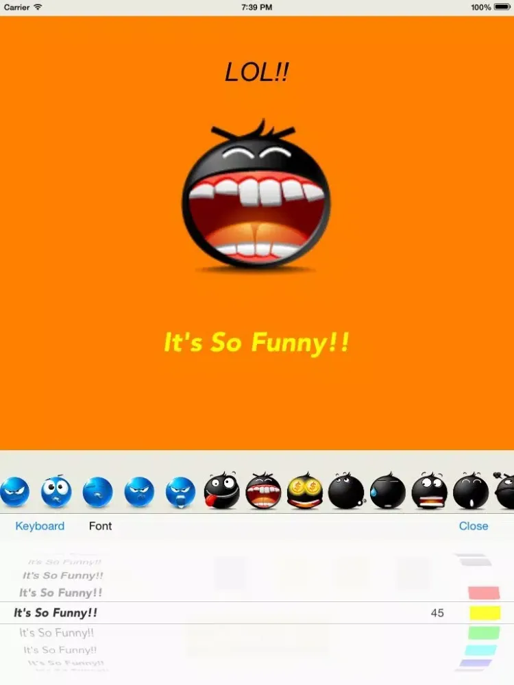 Capturas de pantalla de EmoText: Emotion and Text Customisation and Sharing iPad 