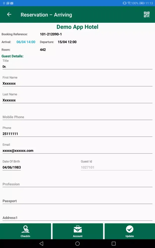 Screenshot di HotelWare Guest Mobile Service