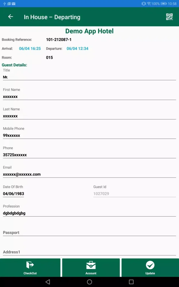Screenshot di HotelWare Guest Mobile Service