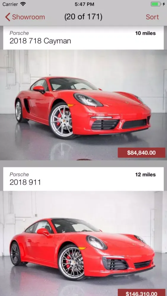 The Porsche Exchange DealerApp Screenshots