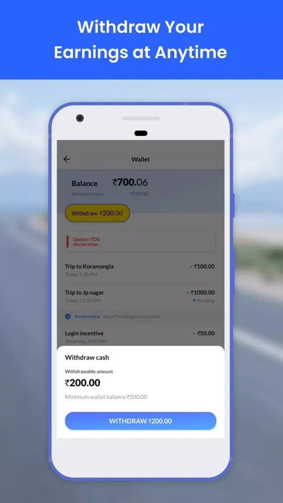 Ảnh chụp màn hình của Porter Driver Partner App