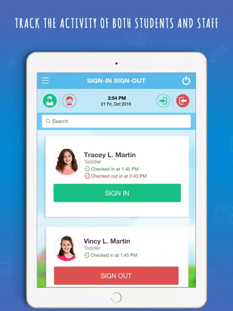 Sign-in Sign-Out: Free Preschool Check in App. iPad  스크린샷