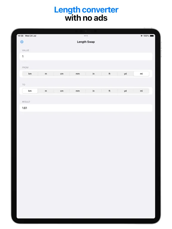 Length Swap: Length Converter iPad  Screenshots