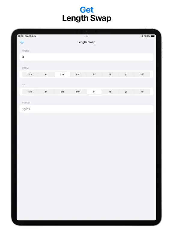 Length Swap: Length Converter iPad  Screenshots