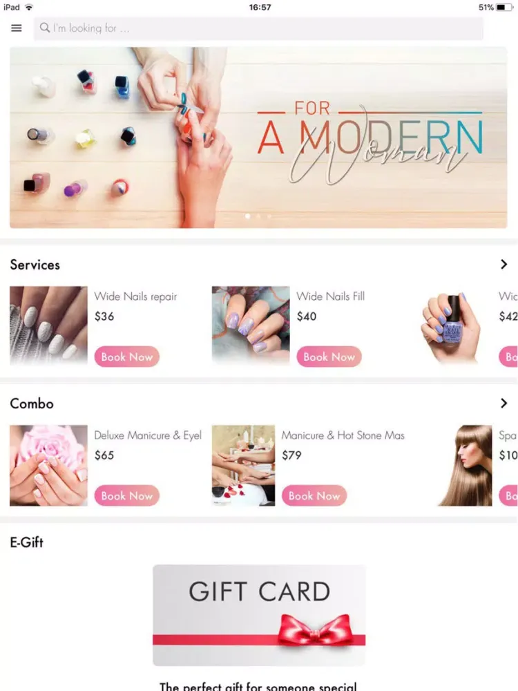 Zrzuty ekranu Southern Nails Tan Spa iPad 