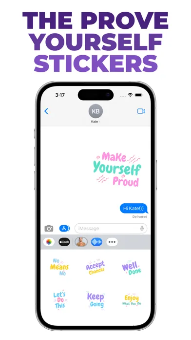 Capturas de tela do The Prove Yourself stickers