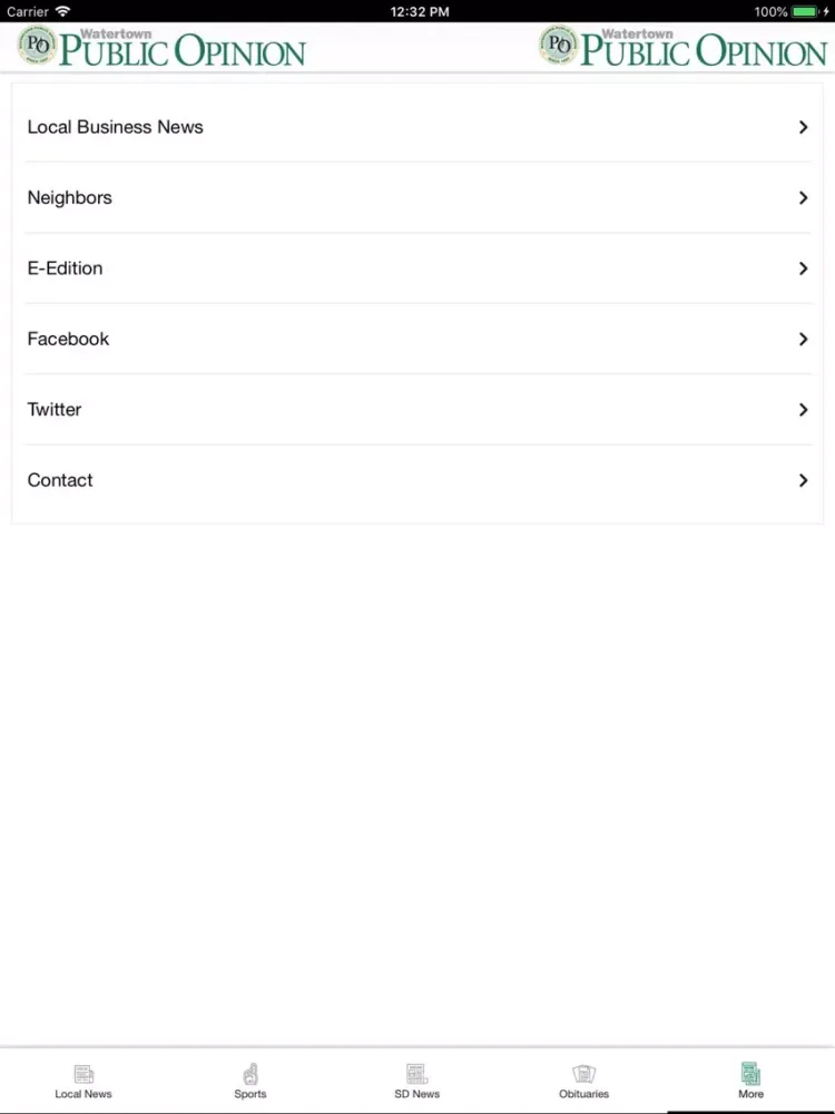 The Public Opinion Mobile iPad  스크린샷