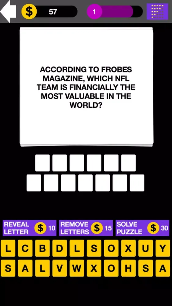 Capturas de tela do Q&A Quiz Maestro: American NFL Football Game Edition