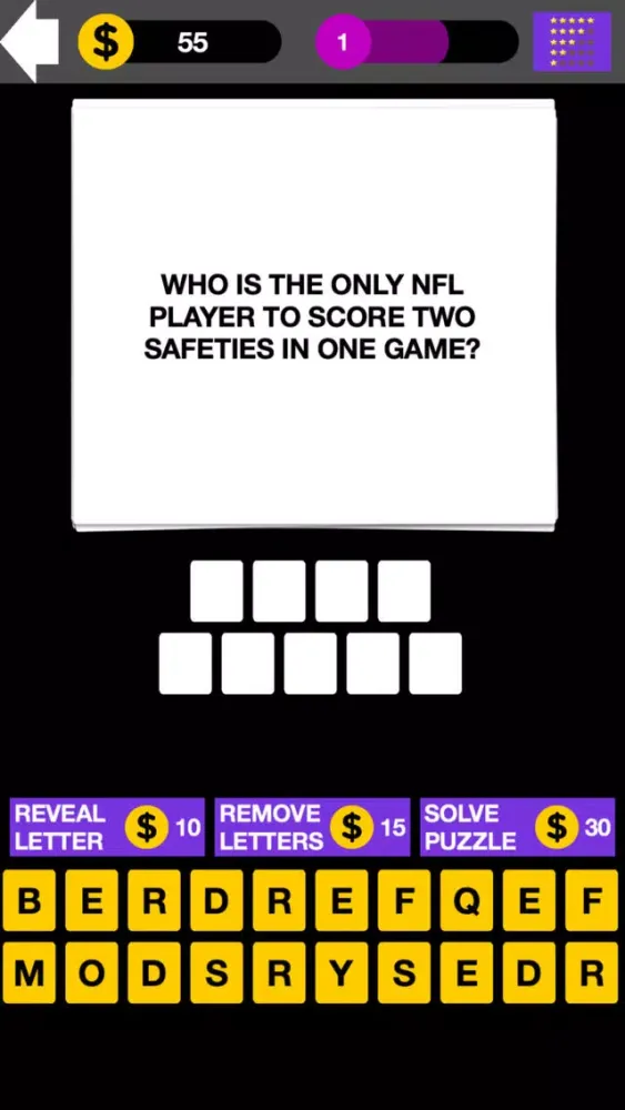 Capturas de tela do Q&A Quiz Maestro: American NFL Football Game Edition