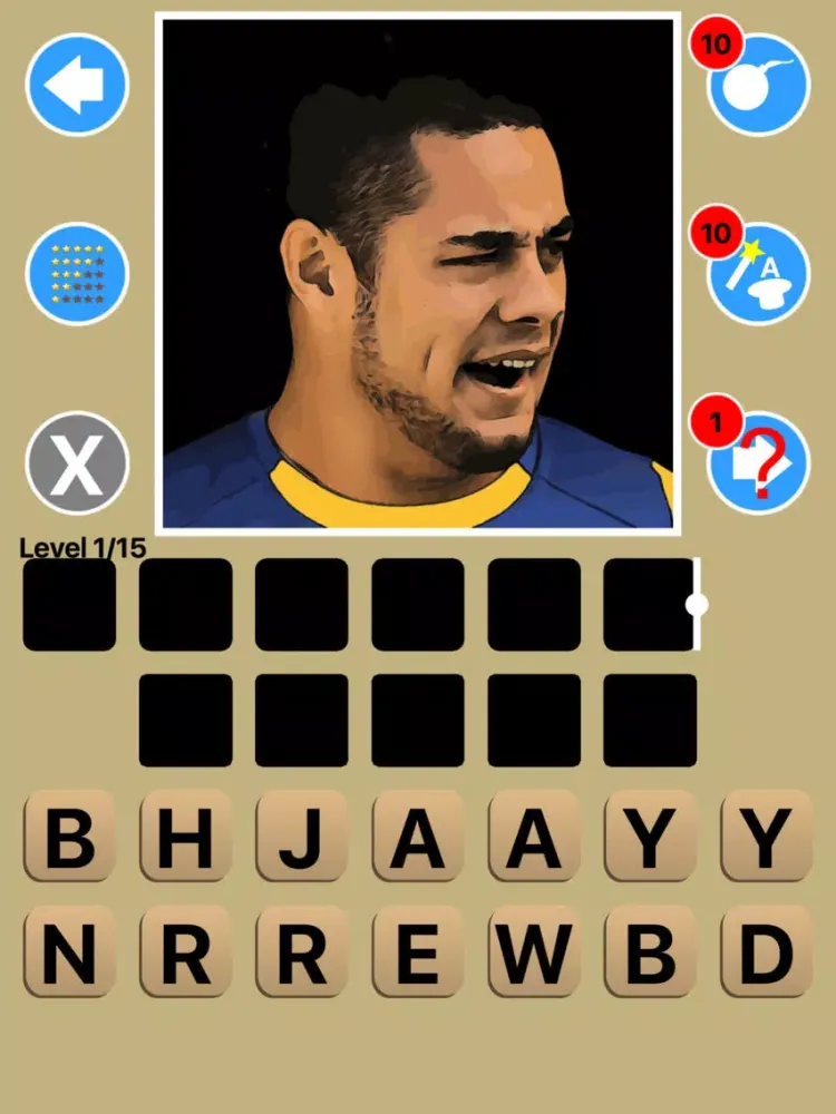 Tangkapan layar Top Rugby League Players Quiz Maestro iPad 