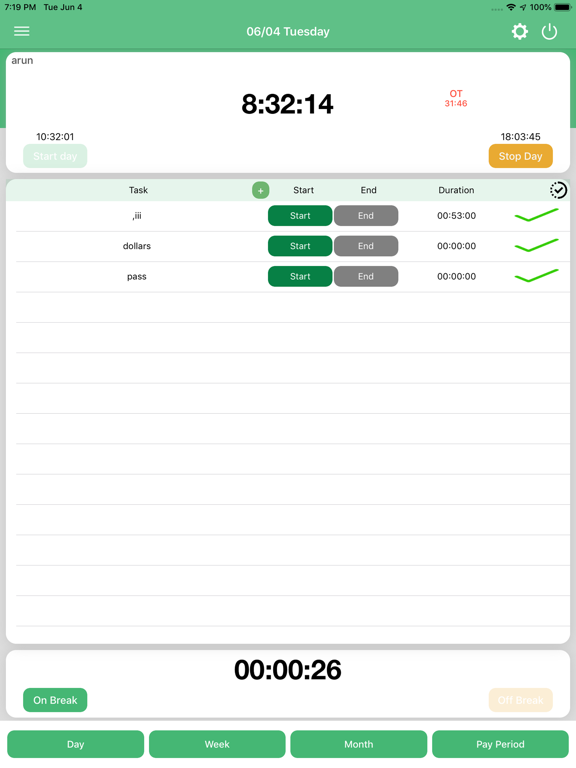 Screenshot di Time and Attendance iPad 
