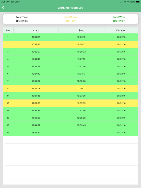 Screenshot di Time and Attendance iPad 