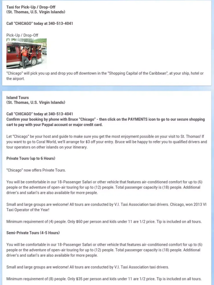 Flamons Taxi and Tours USVI iPad 应用截图