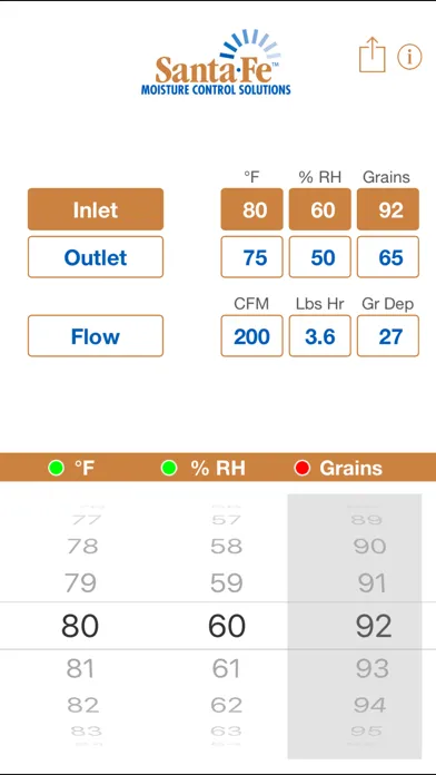 Santa Fe Psychrometric Calculator Ekran Görüntüleri