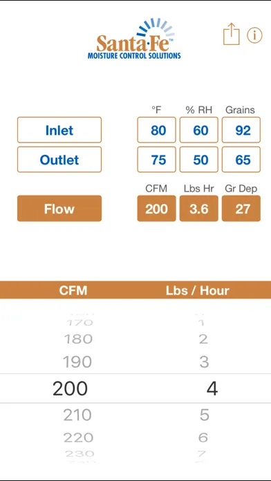 Santa Fe Psychrometric Calculator Ekran Görüntüleri