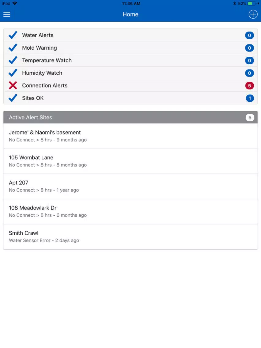 Ultra-Aire Sentry iPad  スクリーンショット