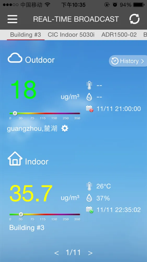 Captures d'écran de SmartAir PM 2.5