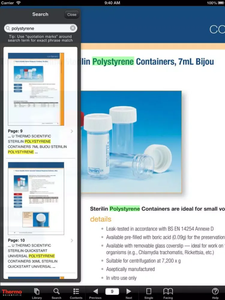 Thermo Scientific Sterilin Catalog iPad  Ekran Görüntüleri