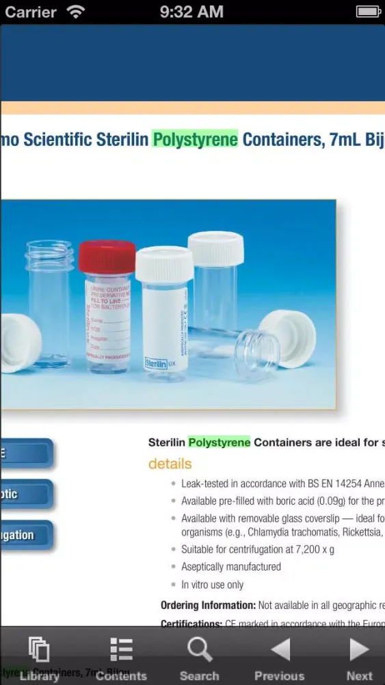 Thermo Scientific Sterilin Catalog Ekran Görüntüleri