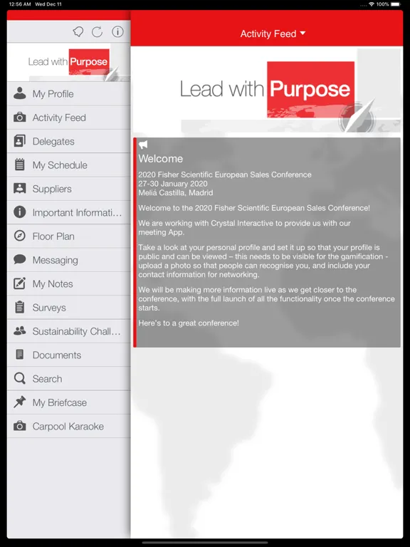Captures d'écran de 2020 Fisher Scientific ESC iPad 