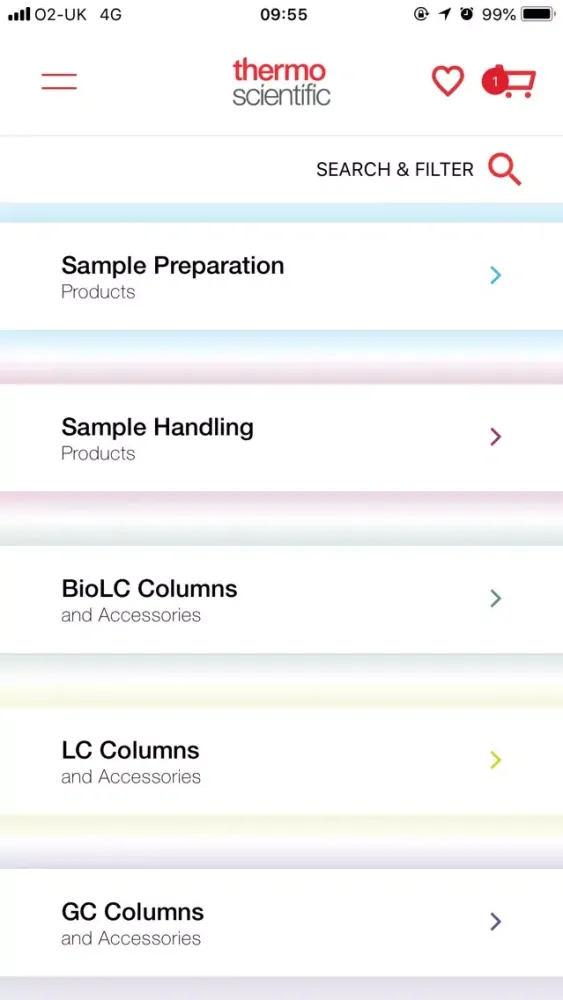 Chromatography eCatalog Ekran Görüntüleri