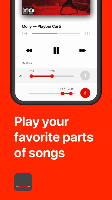 Capturas de tela do Music Clips Player — Pelascope