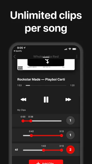 Capturas de tela do Music Clips Player — Pelascope