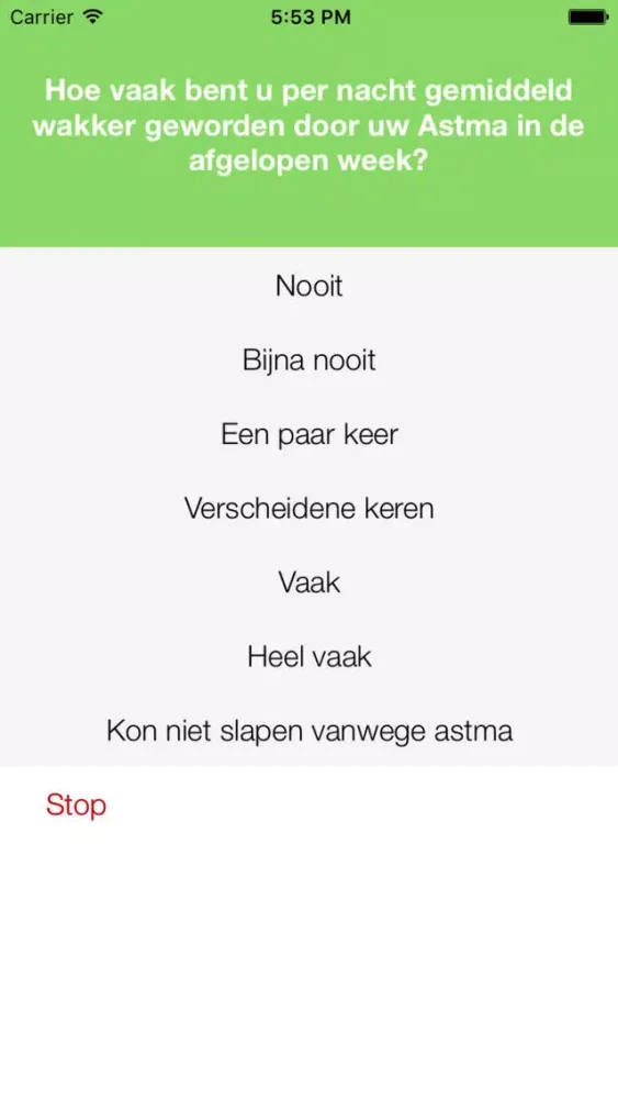 Astma Zelfcheck Screenshots