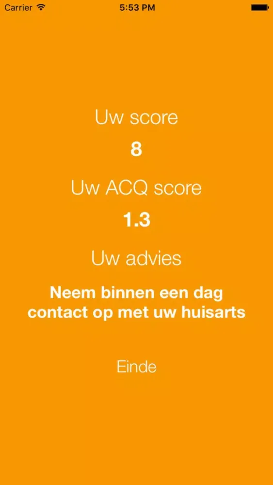 Astma Zelfcheck Screenshots
