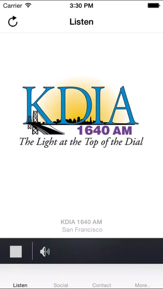 Capturas de tela do KDIA Radio