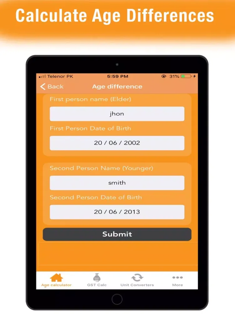 تصاویر GST Calculator :AGE Calculator iPad 