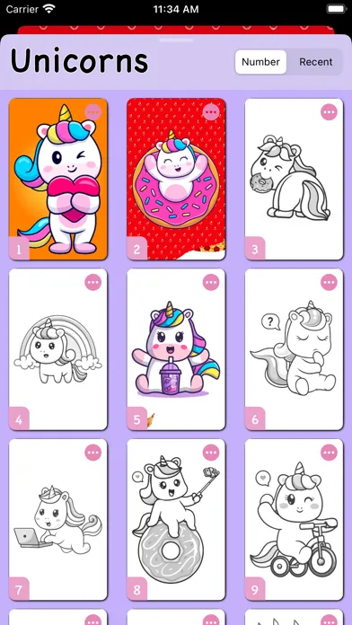 ภาพหน้าจอของ Kyra's Unicorn Coloring