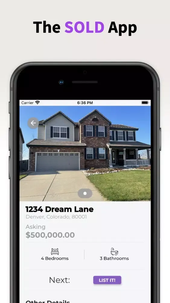 The Sold App Screenshots