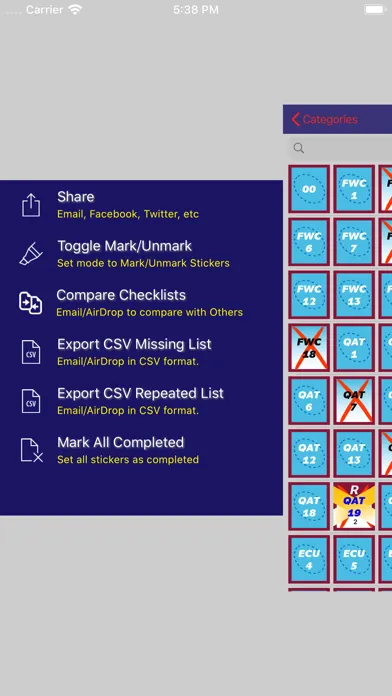 ภาพหน้าจอของ Sticker Collector CheckLists