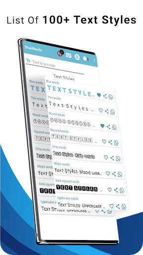 Blue Words, Stylish Fonts text Screenshots