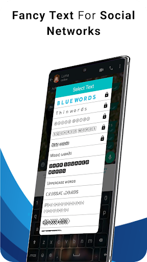 Blue Words, Stylish Fonts text Screenshots